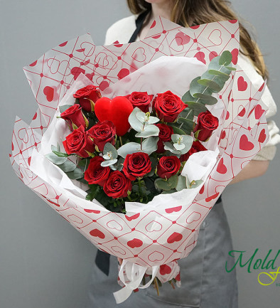 Buchet de trandafiri roșii "Promisiunea iubirii" foto 394x433